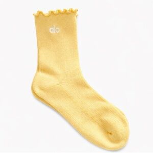 Alo Yellow Ruffle Socks